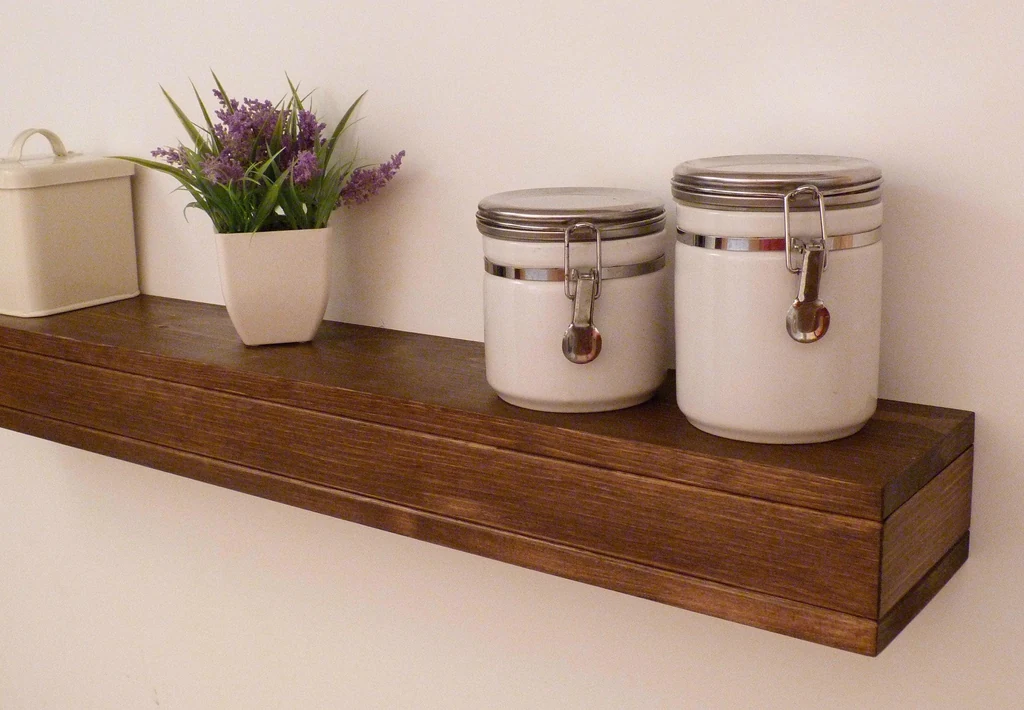 Original walnut wall shelf product photo